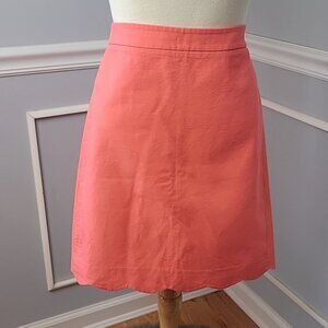 J. BY J.CREW Peach Scalloped Hem Business Office Career Classic Pencil Skirt 8